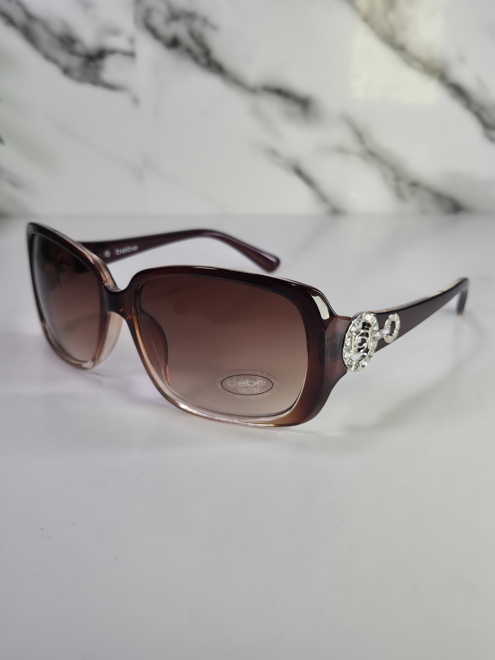 bebe Women's Brown Gradient Logo Accent Sunglasses